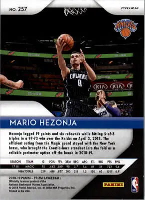 Mario Hezonja 2018-19 Panini Prizm Red White and Blue basketball card NM-MT