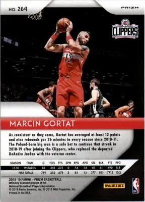 2018-19 Panini Prizm Red White and Blue Marcin Gortat basketball card for Clippers