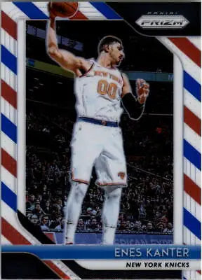 2018-19 Panini Prizm Red White and Blue Enes Kanter New York Knicks basketball card