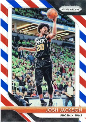 Basketball card of Josh Jackson, 2018-19 Panini Prizm Red White and Blue, Phoenix Suns