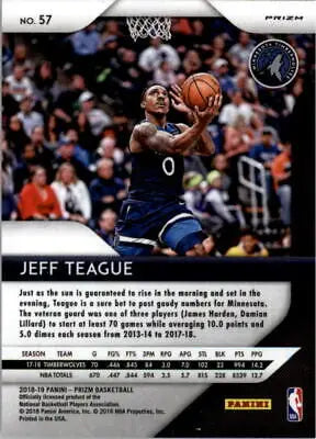 2018-19 Panini Prizm Red White and Blue Jeff Teague Timberwolves Basketball Card NM-MT