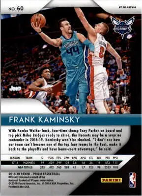 Panini Prizm Red White and Blue Frank Kaminsky Hornets Basketball Card NM-MT