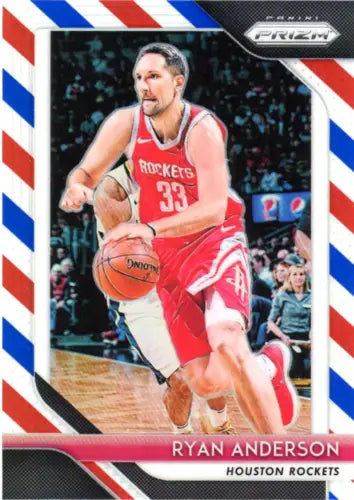 Basketball card of Ryan Anderson from 2018-19 Panini Prizm Red White and Blue set