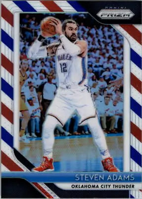 Steven Adams basketball card from 2018-19 Panini Prizm Red White and Blue series