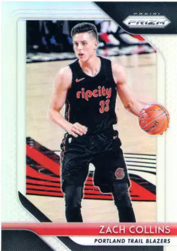 Zach Collins 2018-19 Panini Prizm Silver basketball card for Portland Trail Blazers