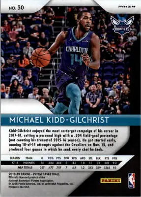 Michael Kidd-Gilchrist basketball card from 2018-19 Panini Prizm Silver collection