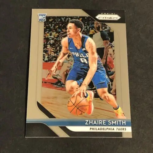 Zhaire Smith Rookie basketball card from 2018-19 Panini Prizm Philadelphia 76ers