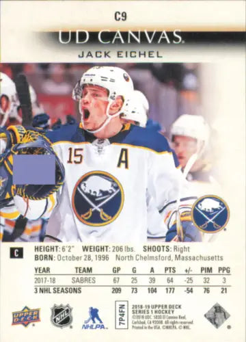 Jack Eichel 2018-19 Upper Deck Canvas #C9 NHL Hockey Card Buffalo Sabres NM-MT