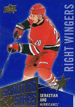 Sebastian Aho hockey card from 2018-19 Upper Deck Shooting Stars set