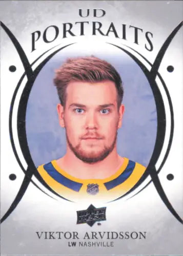 Viktor Arvidsson hockey card from 2018-19 Upper Deck UD Portraits series