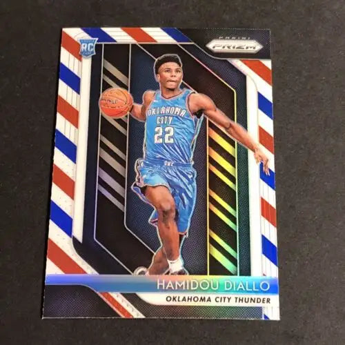 Hamidou Diallo basketball card from 2018-2019 Panini Prizm Red White Blue Rookie