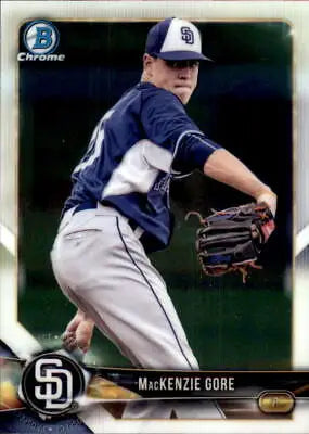 Mackenzie Gore baseball card from 2018 Bowman Chrome Prospects San Diego Padres MLB