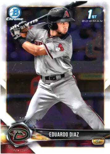 Baseball card of Eduardo Diaz from 2018 Bowman Chrome Prospects #BCP225 Arizona Diamondbacks