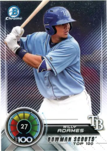 Willy Adames 2018 Bowman Chrome Scouts Top 100 baseball card Tampa Bay Rays NM-MT