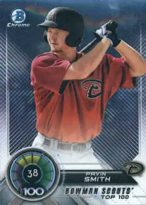 Baseball card of Pavin Smith from 2018 Bowman Chrome Scouts Top 100 Arizona Diamondbacks