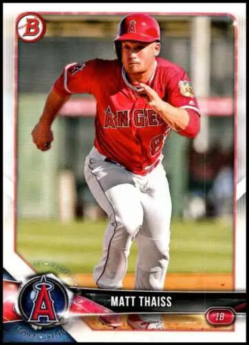 Matt Thaiss baseball card featuring original gloss from 2018 Bowman Draft series