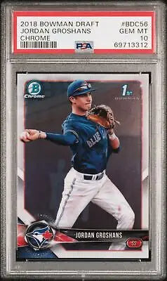 Graded 2018 Bowman Draft Jordan Groshans #BDC56 Chrome Baseball PSA 10 card