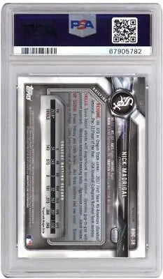 Graded 2018 Bowman Draft Nick Madrigal #BDC38 Chrome Batting Refractor Baseball PSA 9