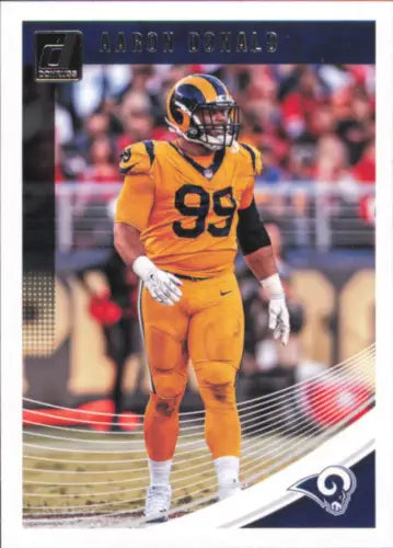 Aaron Donald football card from 2018 Donruss for Los Angeles Rams collectors