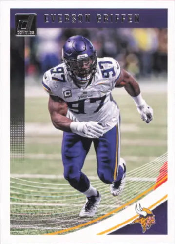 Everson Griffen Minnesota Vikings football card from 2018 Donruss #180 NM-MT