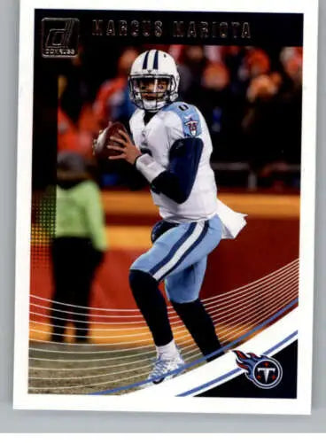 Marcus Mariota in Tennessee Titans uniform preparing to pass with original gloss finish