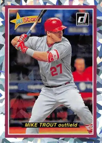 Mike Trout 2018 Donruss All Stars Crystals baseball card in NM-MT condition