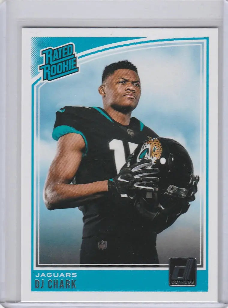 Football trading card of DJ Chark Jacksonville Jaguars, 2018 Donruss Rated Rookie