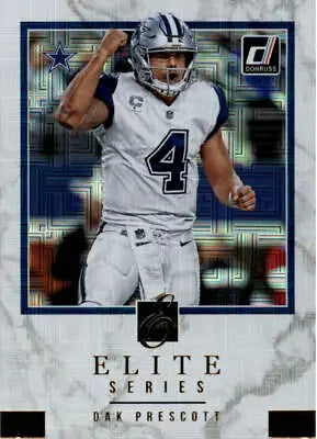 Football trading card featuring Dak Prescott from the Elite Series of Dallas Cowboys