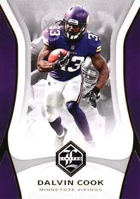 Dalvin Cook Minnesota Vikings player in action on 2018 Limited #61 football card