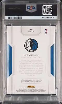 Graded Luka Dončić card from 2018 Panini National Treasures Rookie Triple Materials