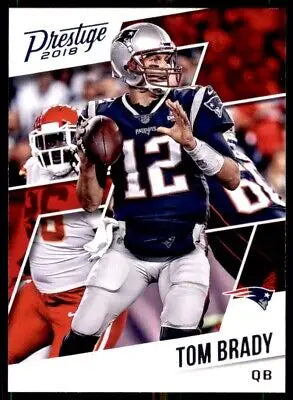 Tom Brady football card from 2018 Panini Origins New England Patriots #75, text-align center