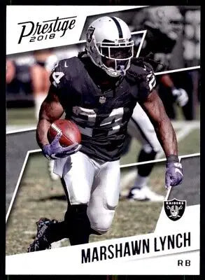 Marshawn Lynch 2018 Panini Prestige Oakland Raiders football card #80 for collectors