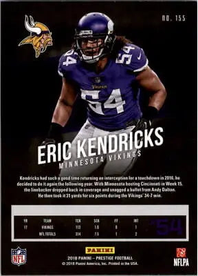 Eric Kendricks Minnesota Vikings 2018 Prestige #155 NFL Football Card NM-MT