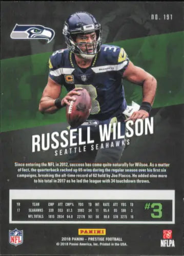 Russell Wilson Seattle Seahawks 2018 Prestige #191 NFL Football Card NM-MT