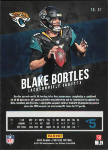 Blake Bortles Jacksonville Jaguars NFL Football Card from 2018 Prestige #57 NM-MT