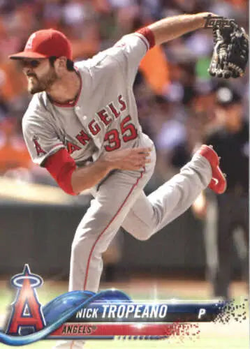 2018 Topps #372 Nick Tropeano NM-MT Angels Baseball Card with original gloss finish