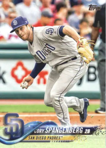 2018 Topps #463 Cory Spangenberg baseball card with original gloss for Padres fans