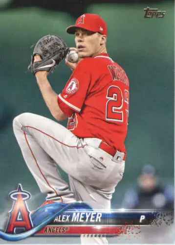 Alex Meyer baseball card from 2018 Topps #548 in original gloss NM-MT Angels condition