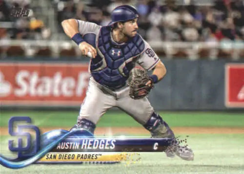 Austin Hedges 2018 Topps #609 baseball card with original gloss, NM-MT, Padres