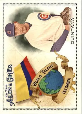 2018 Topps Allen and Ginter World Talent #WT7 Jose Quintana Chicago Cubs baseball card