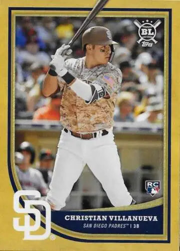 2018 Topps Big League Gold #371 Christian Villanueva baseball card with original gloss