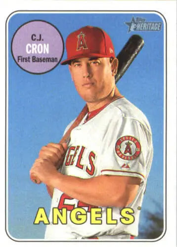 C.J. Cron baseball card from 2018 Topps Heritage #245 featuring original gloss quality