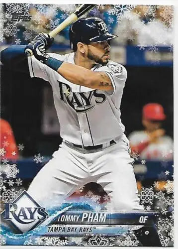 2018 Topps Holiday HMW63 Tommy Pham Baseball Card with original gloss in NM-MT condition