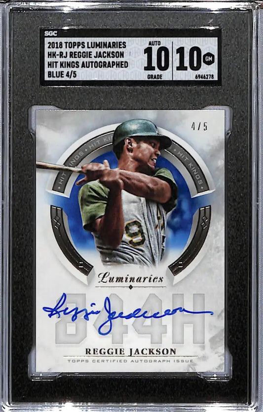 Graded BGS 10 Topps Luminaries Hit Reggie Jackson Auto 4/5 Oakland Athletics Card