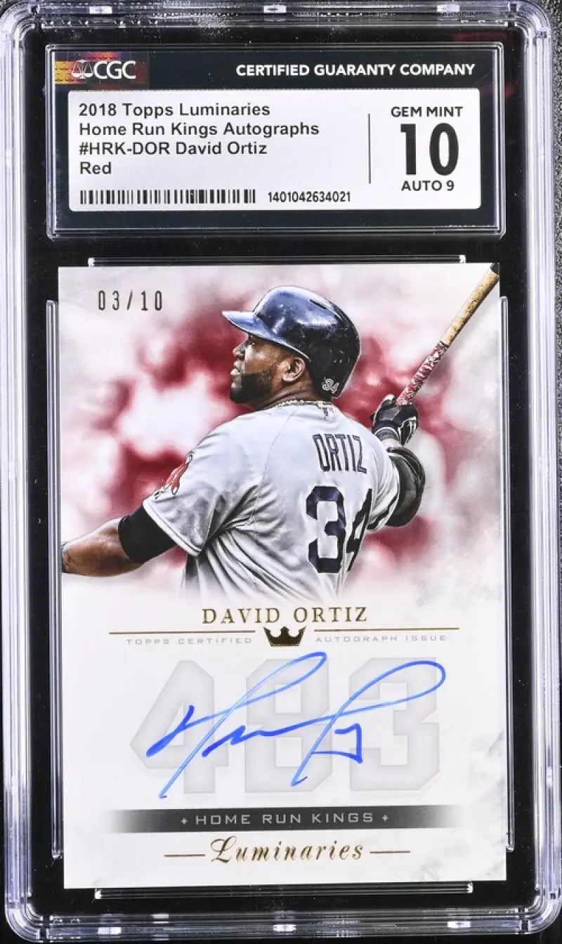 Graded 2019 Topps Luminaries David Ortiz Auto 03/10 Boston Red Sox Baseball Card