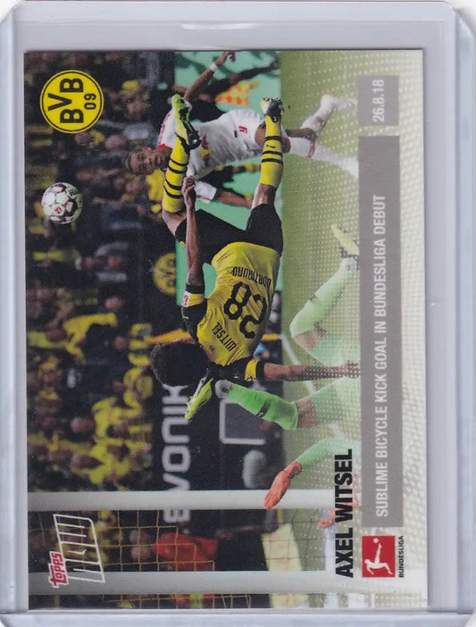 Soccer trading card of Axel Witsel Borussia Dortmund in acrobatic kick pose