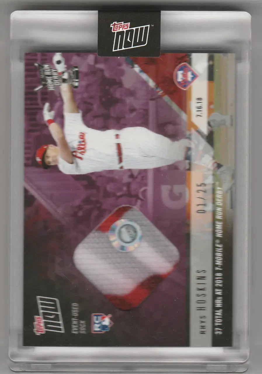 Baseball trading card of Rhys Hoskins from the 2018 Home Run Derby, RC Sock limited edition