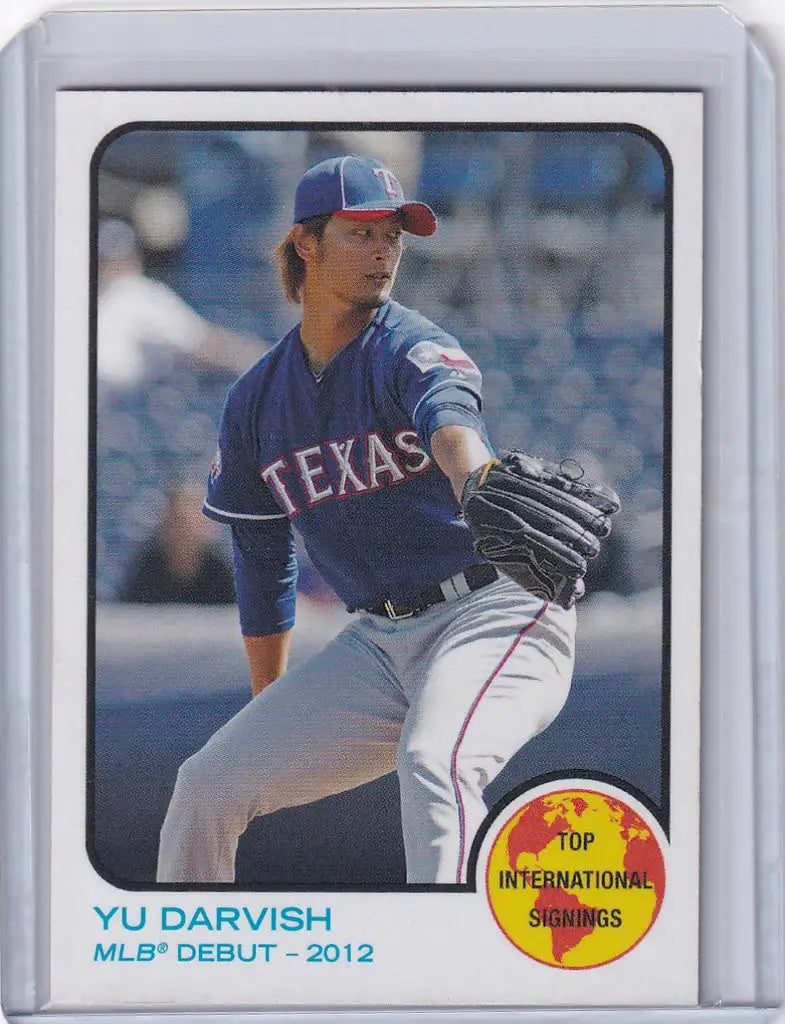 2018 Topps TBT Yu Darvish Texas Rangers pitcher baseball card from 1973 Baseball World Series