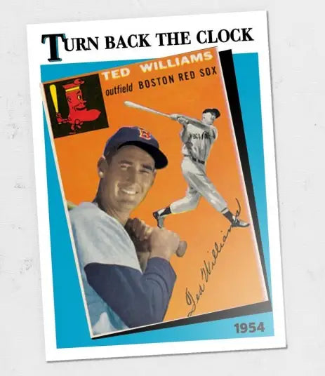 Baseball card of Ted Williams in 2018 Topps TBT ’89 Turn Back the Clock design