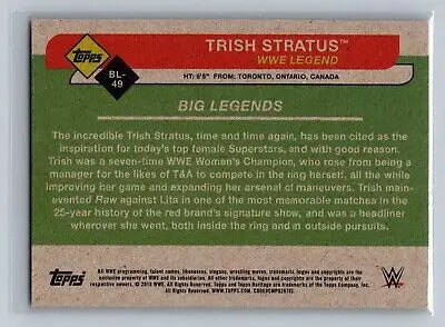 Trish Stratus wrestling card from 2018 Topps WWE Heritage Big Legends collection